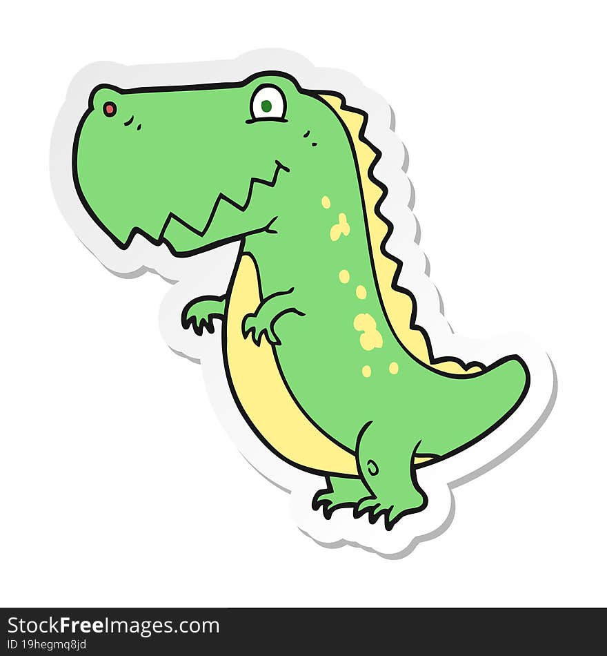 sticker of a cartoon dinosaur