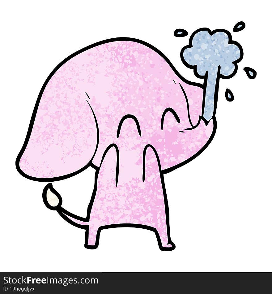 cute cartoon elephant spouting water. cute cartoon elephant spouting water