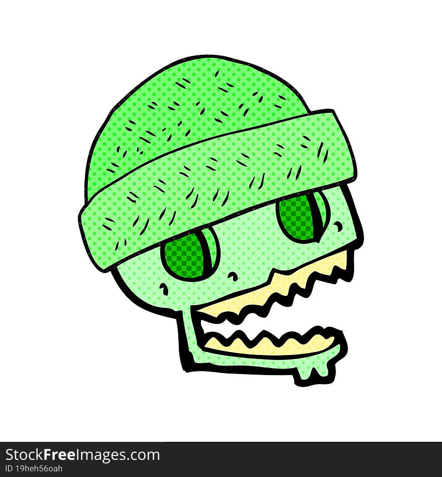 Cartoon Skull Wearing Hat