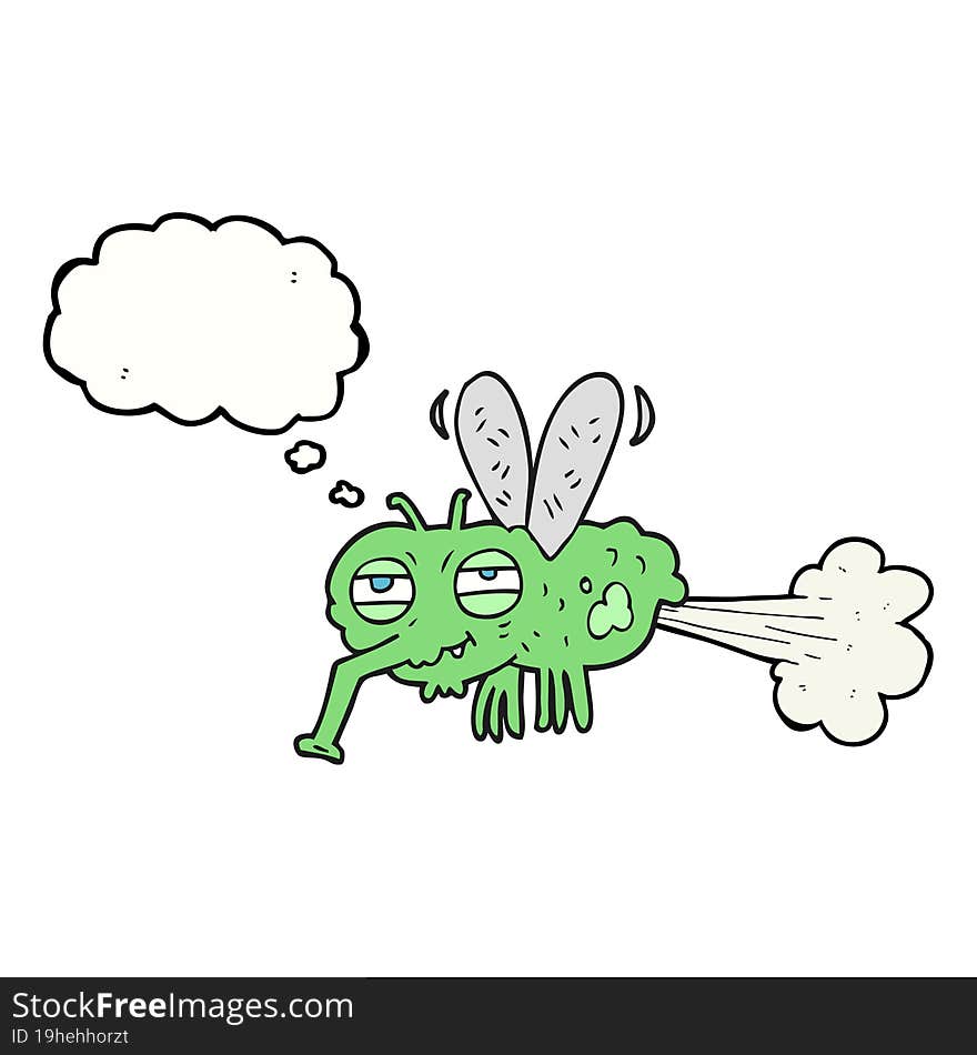 Thought Bubble Cartoon Gross Farting Fly