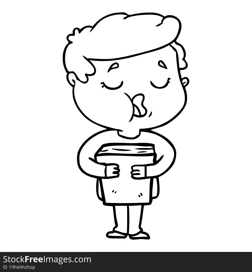 cartoon man holding book and singing. cartoon man holding book and singing