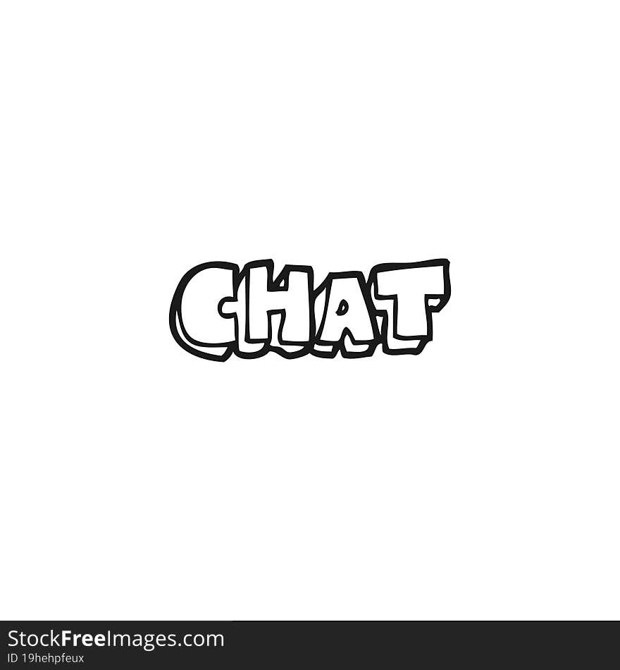 black and white cartoon chat symbol