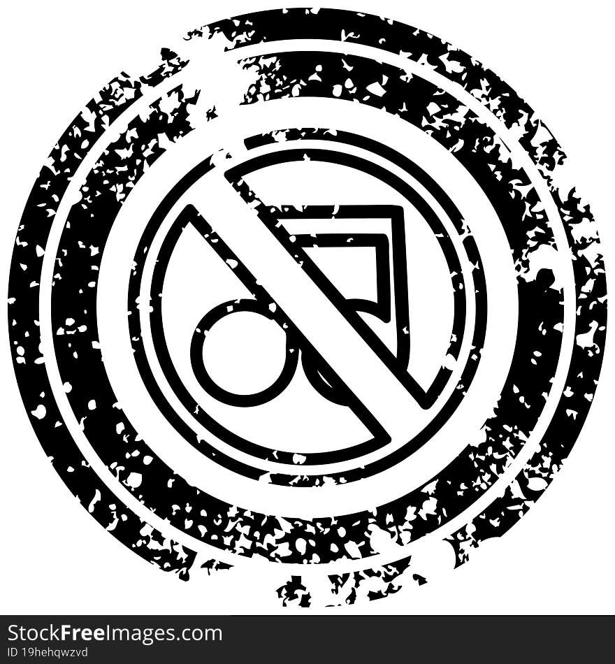 no music distressed icon