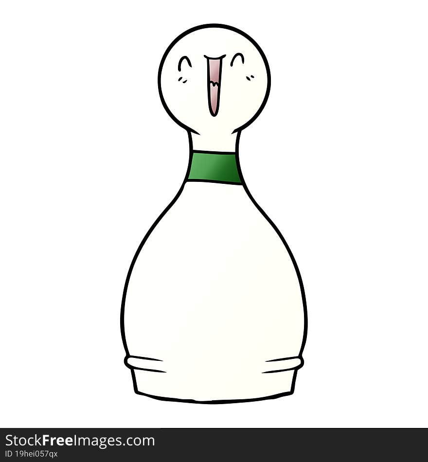 cartoon happy bowling pin. cartoon happy bowling pin