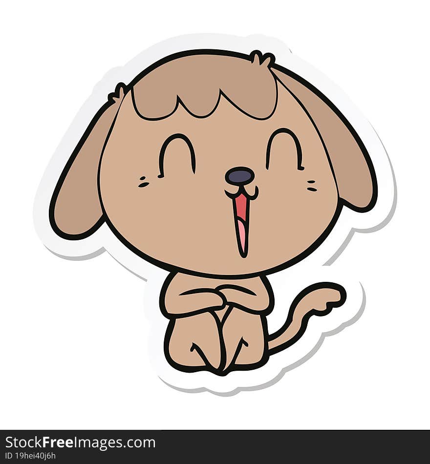 sticker of a cute cartoon dog