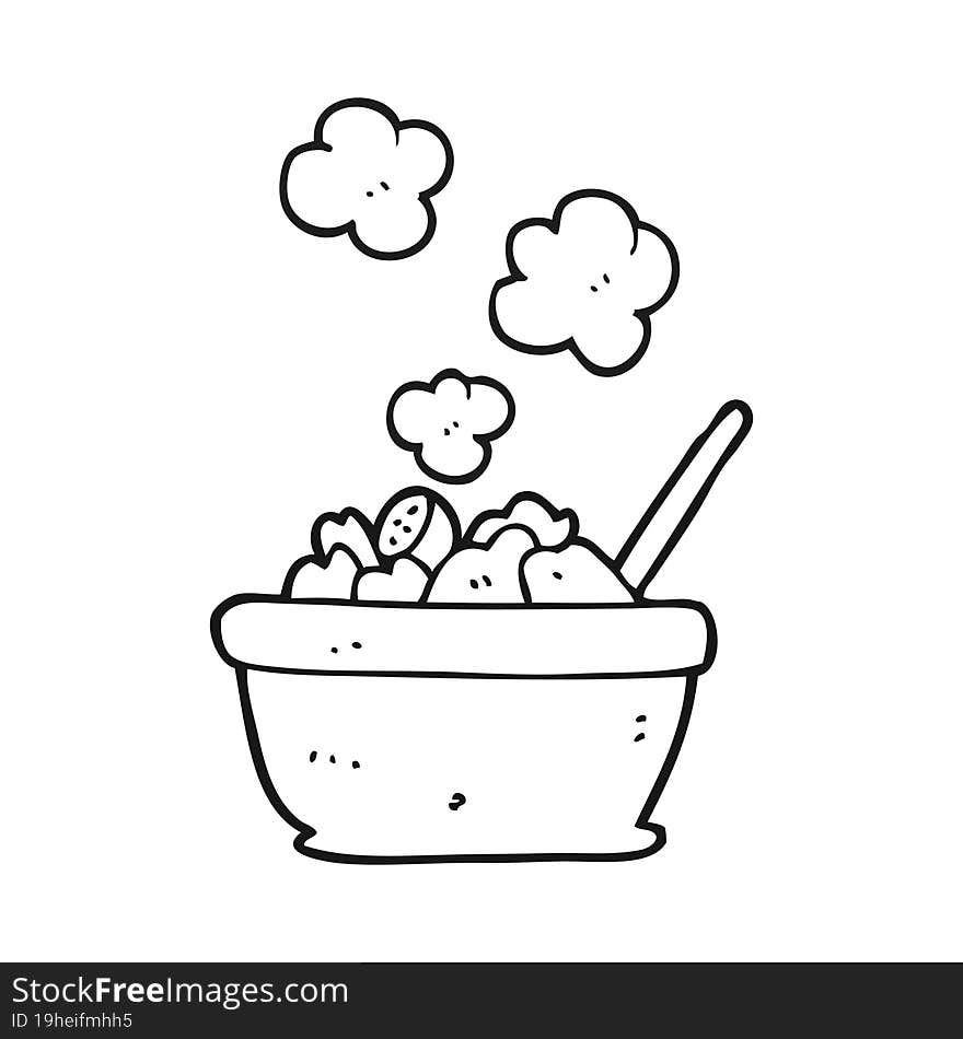 black and white cartoon salad