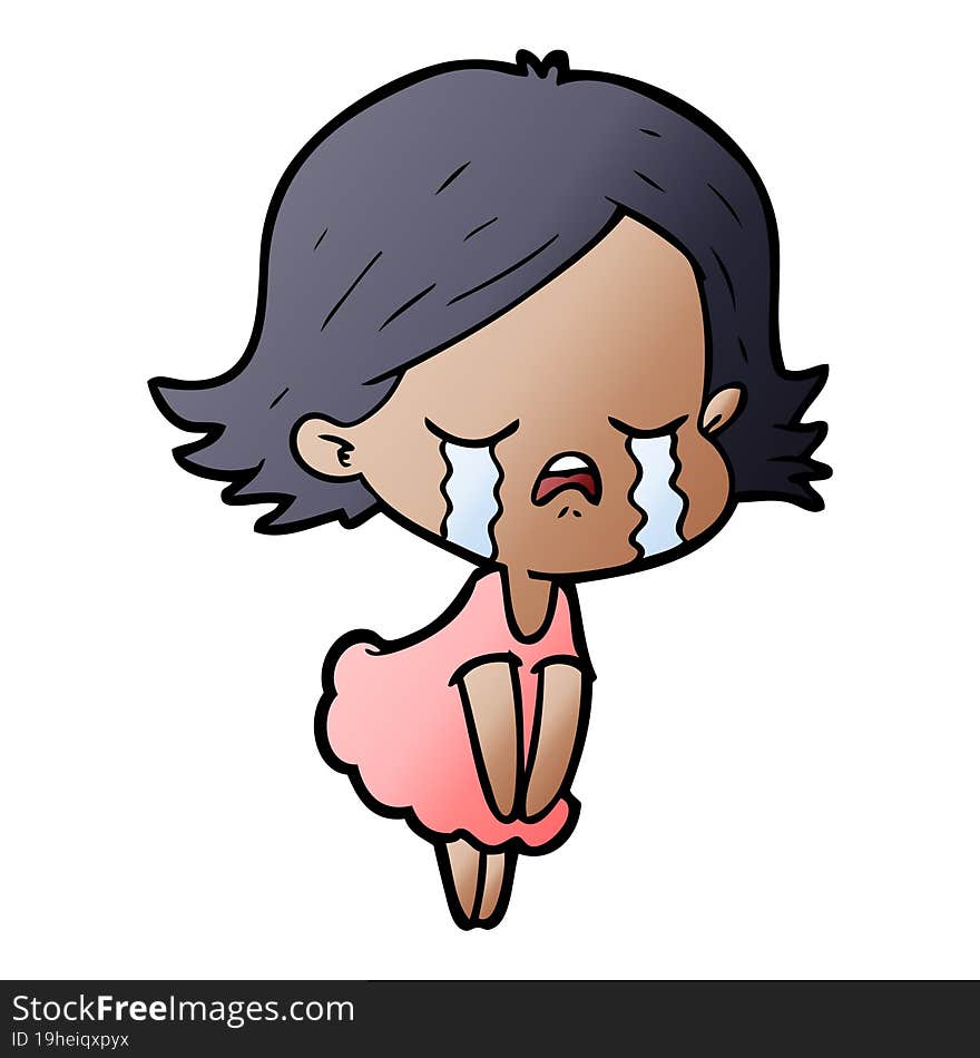 cartoon girl crying. cartoon girl crying