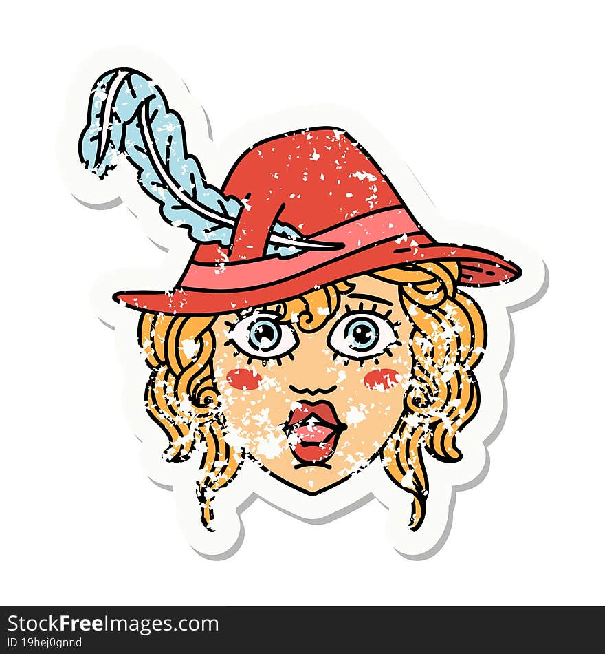 human bard character grunge sticker