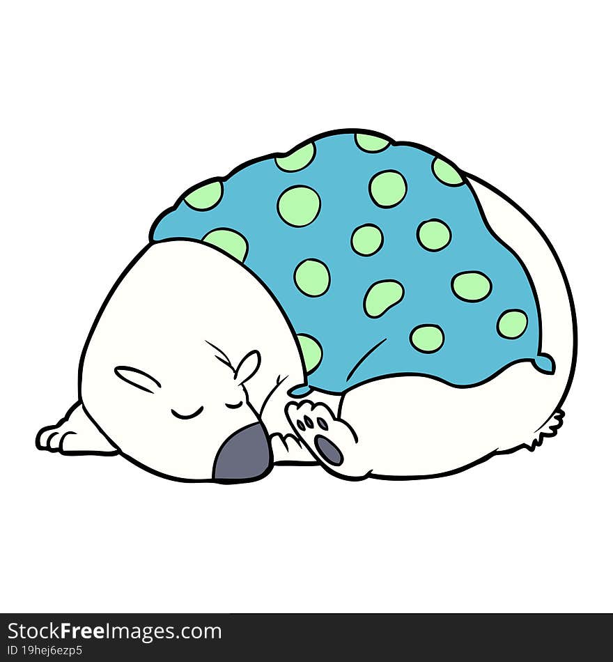 cartoon polar bear sleeping. cartoon polar bear sleeping