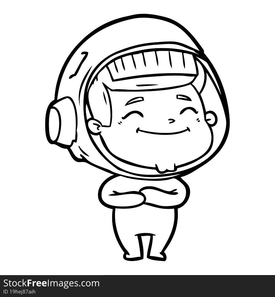 happy cartoon astronaut. happy cartoon astronaut