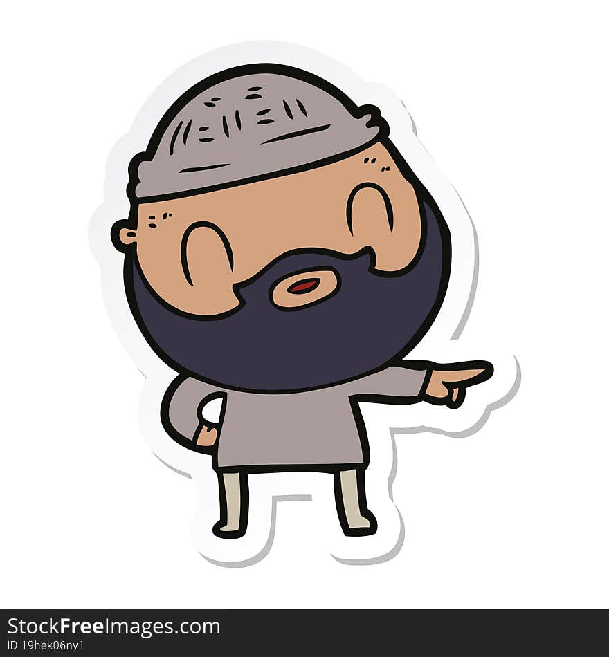 sticker of a cartoon bearded man