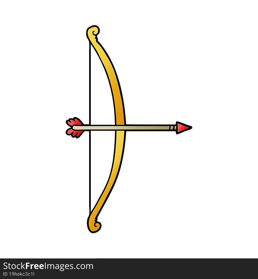 cartoon bow and arrow. cartoon bow and arrow