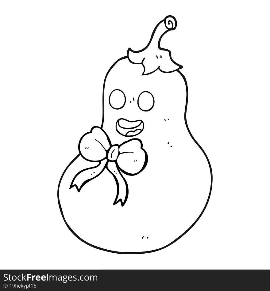 black and white cartoon eggplant