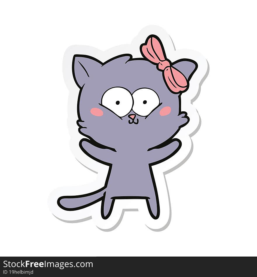 Sticker Of A Cartoon Cat