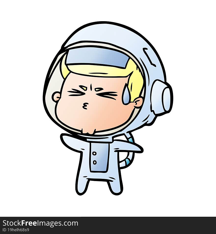 cartoon stressed astronaut. cartoon stressed astronaut