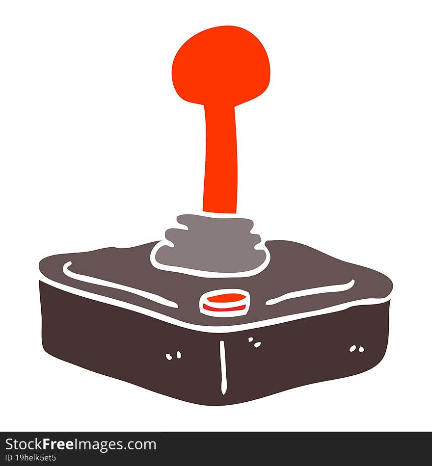 flat color illustration cartoon joystick