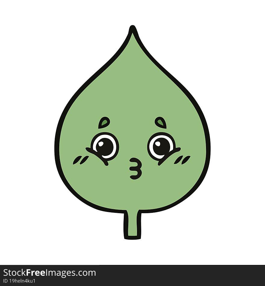 cute cartoon of a expressional leaf