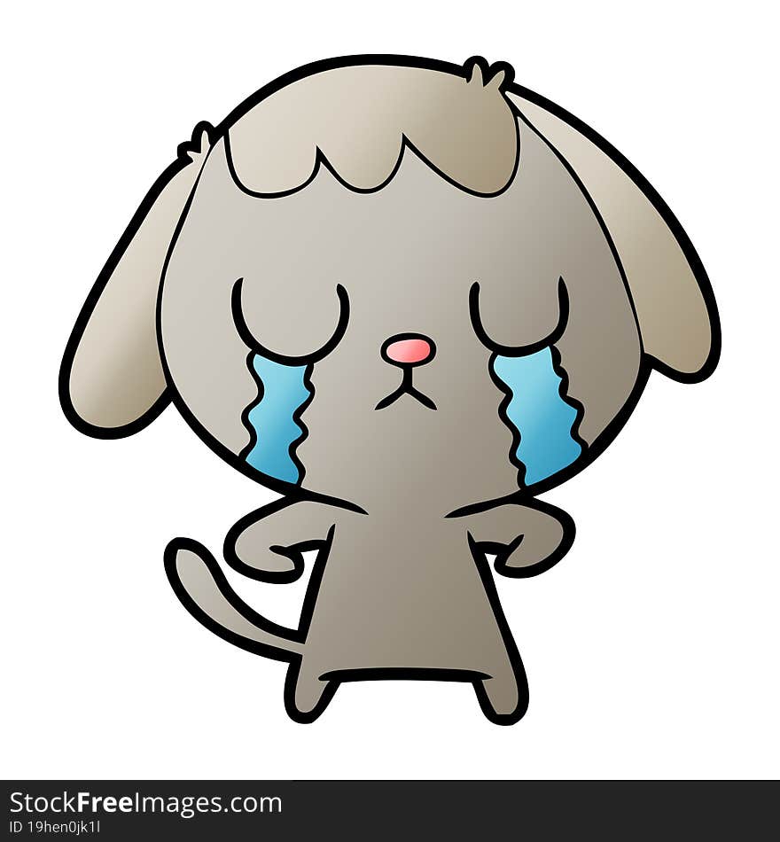 cute cartoon dog crying. cute cartoon dog crying