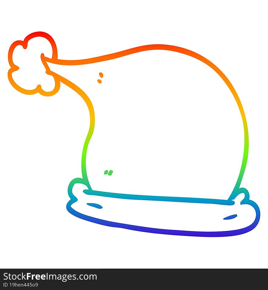 rainbow gradient line drawing cartoon christmas hats