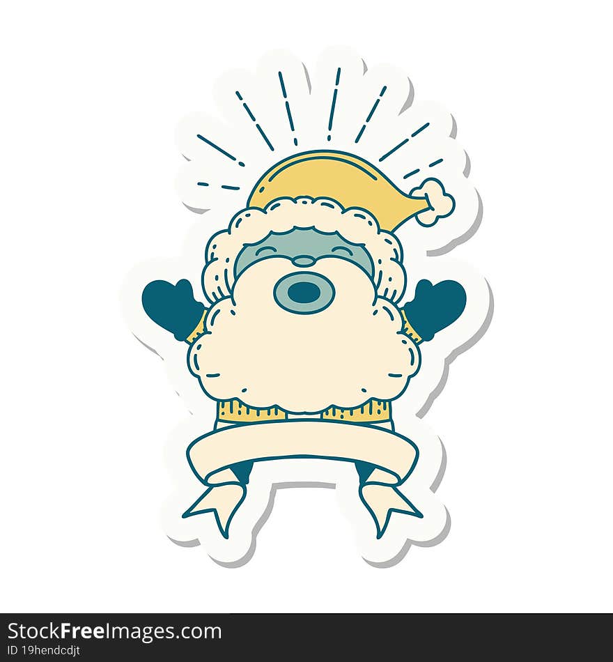 sticker of a tattoo style santa claus christmas character