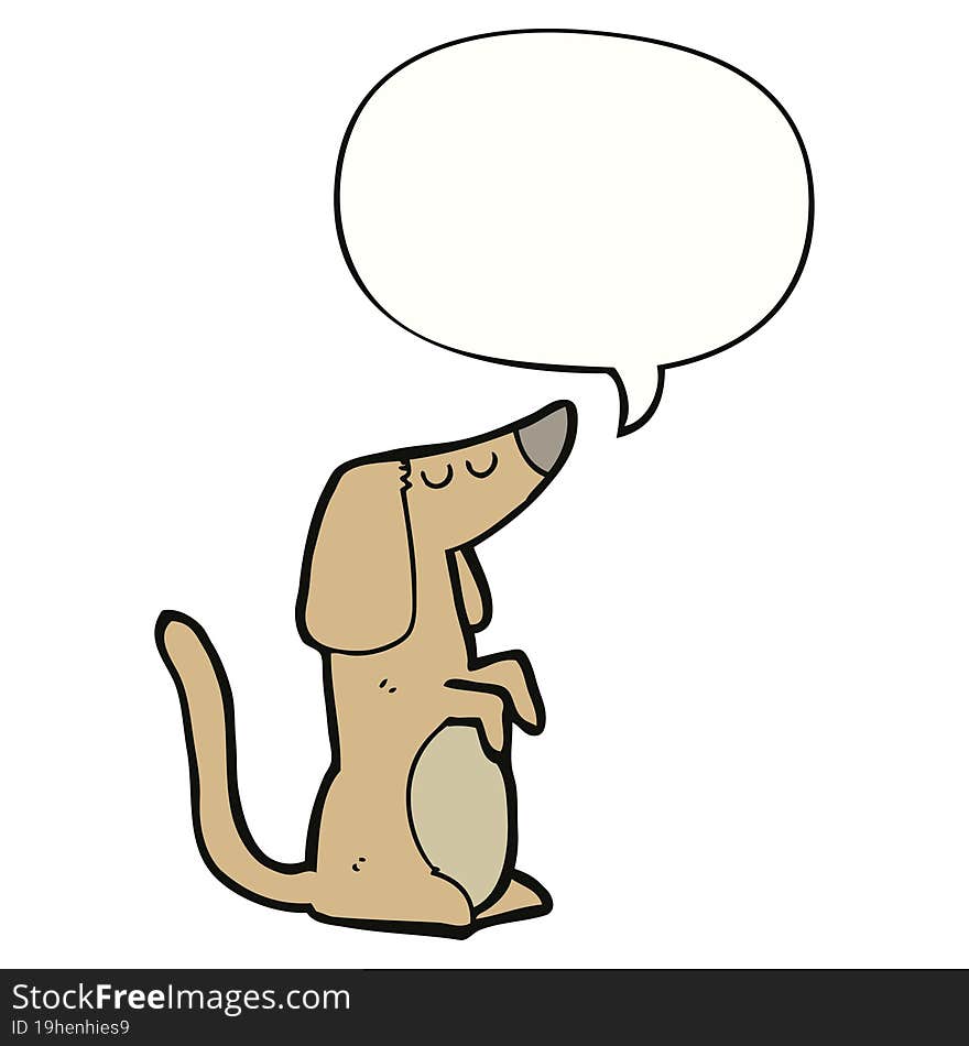 cartoon dog and speech bubble