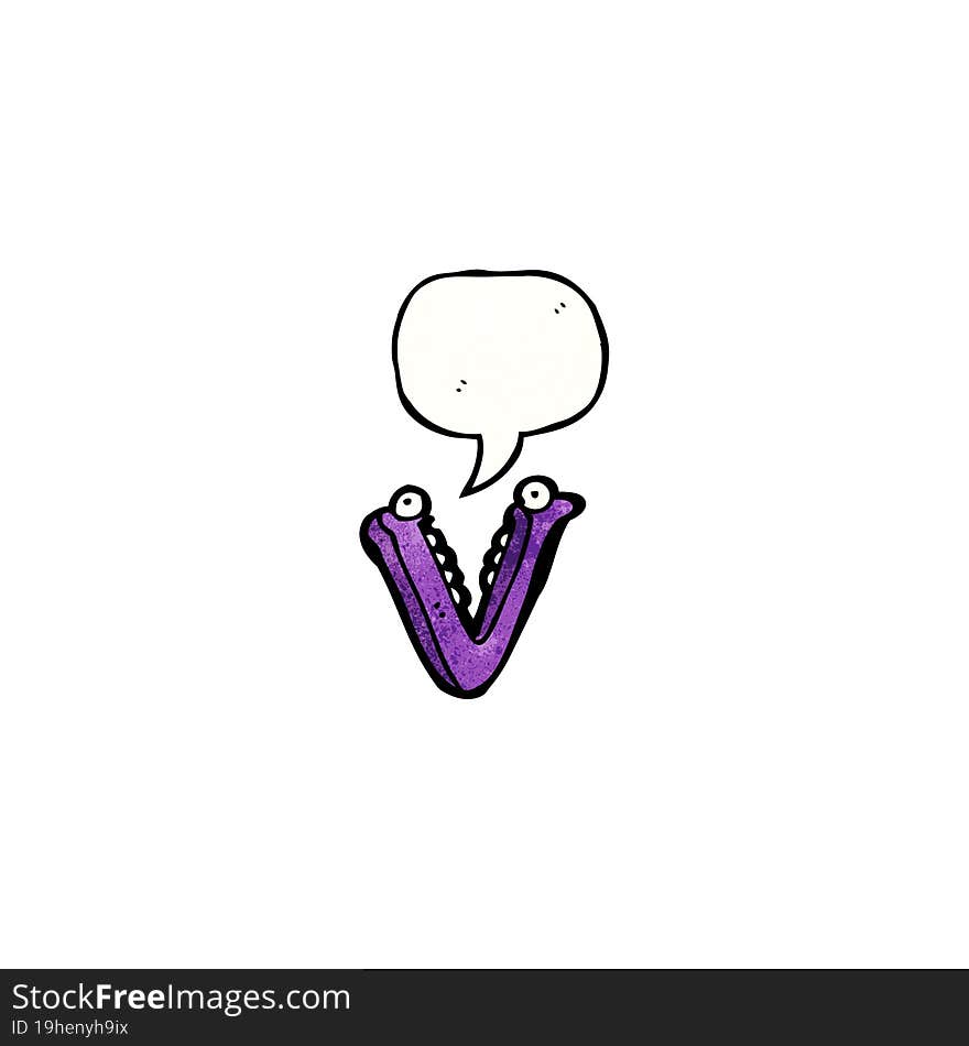 cartoon letter v