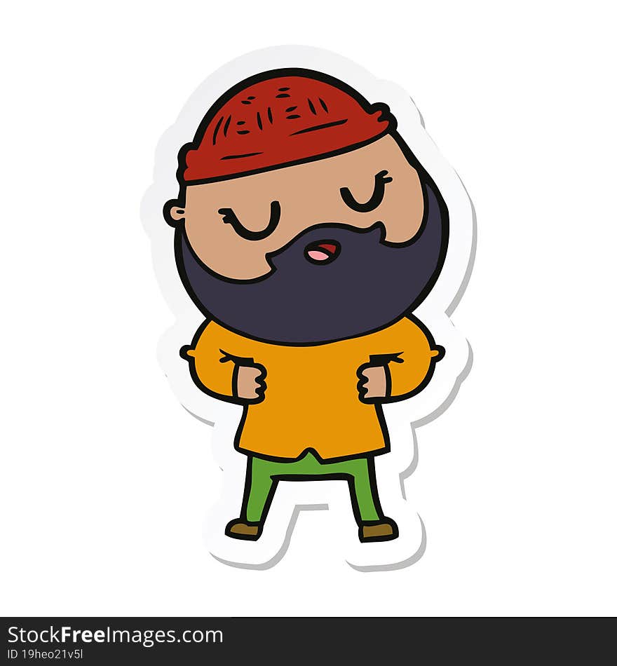 sticker of a cartoon man with beard