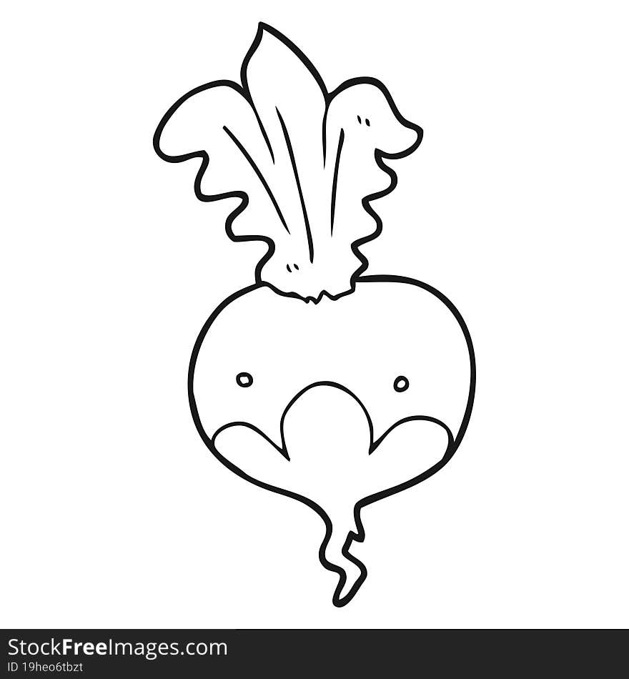 black and white cartoon beet