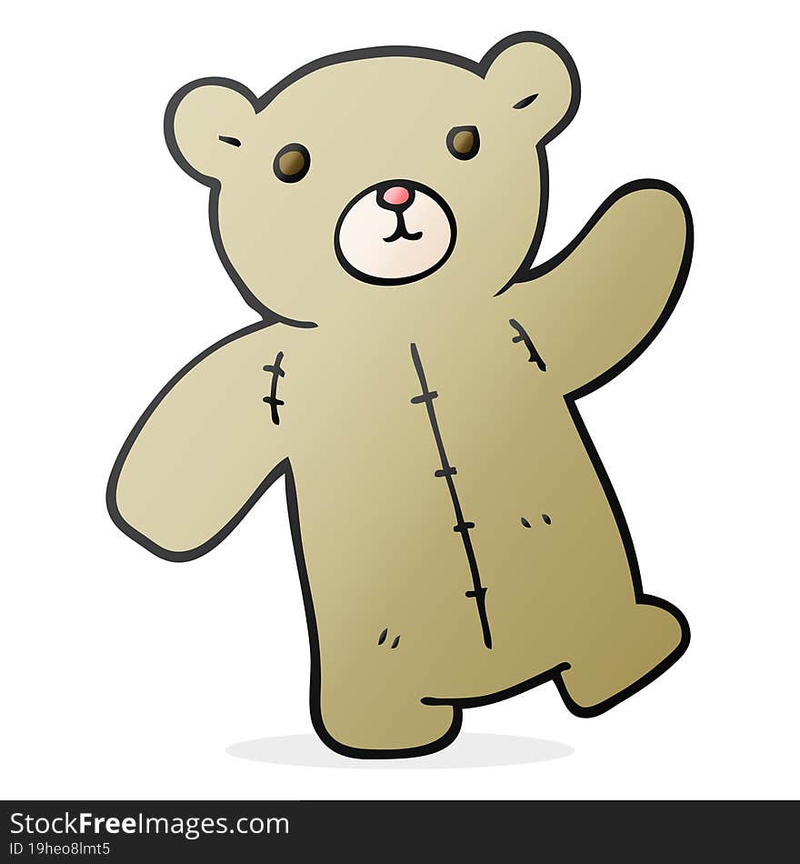 freehand drawn cartoon teddy bear