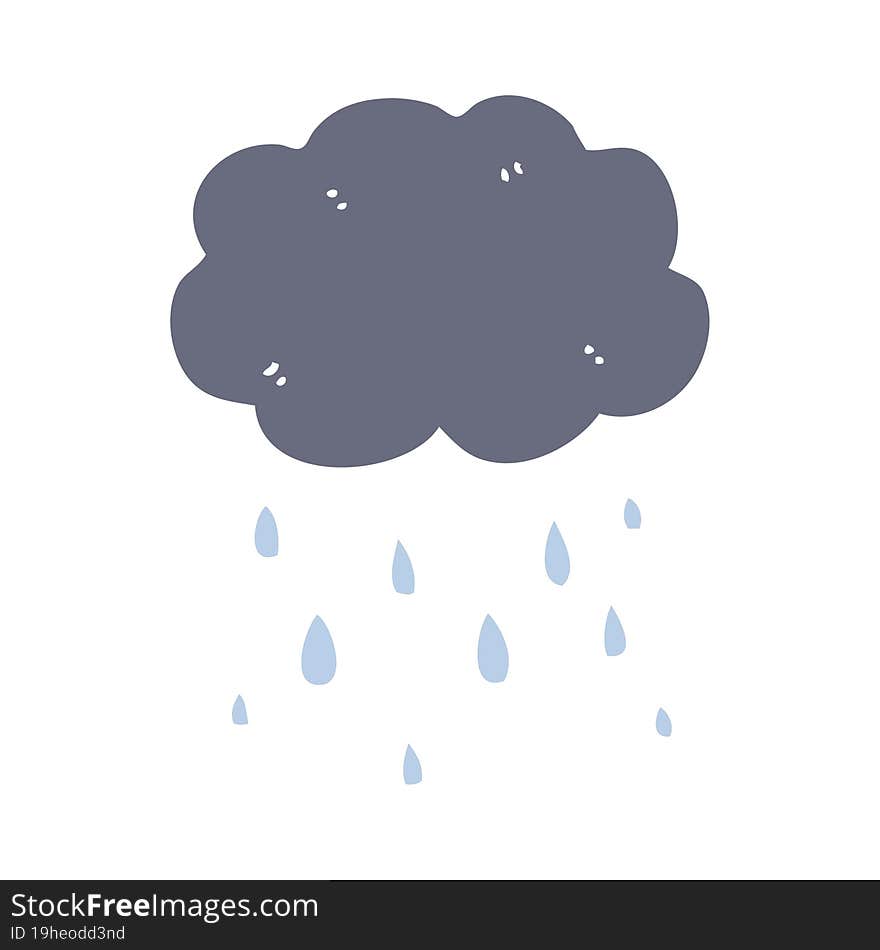 flat color style cartoon cloud raining