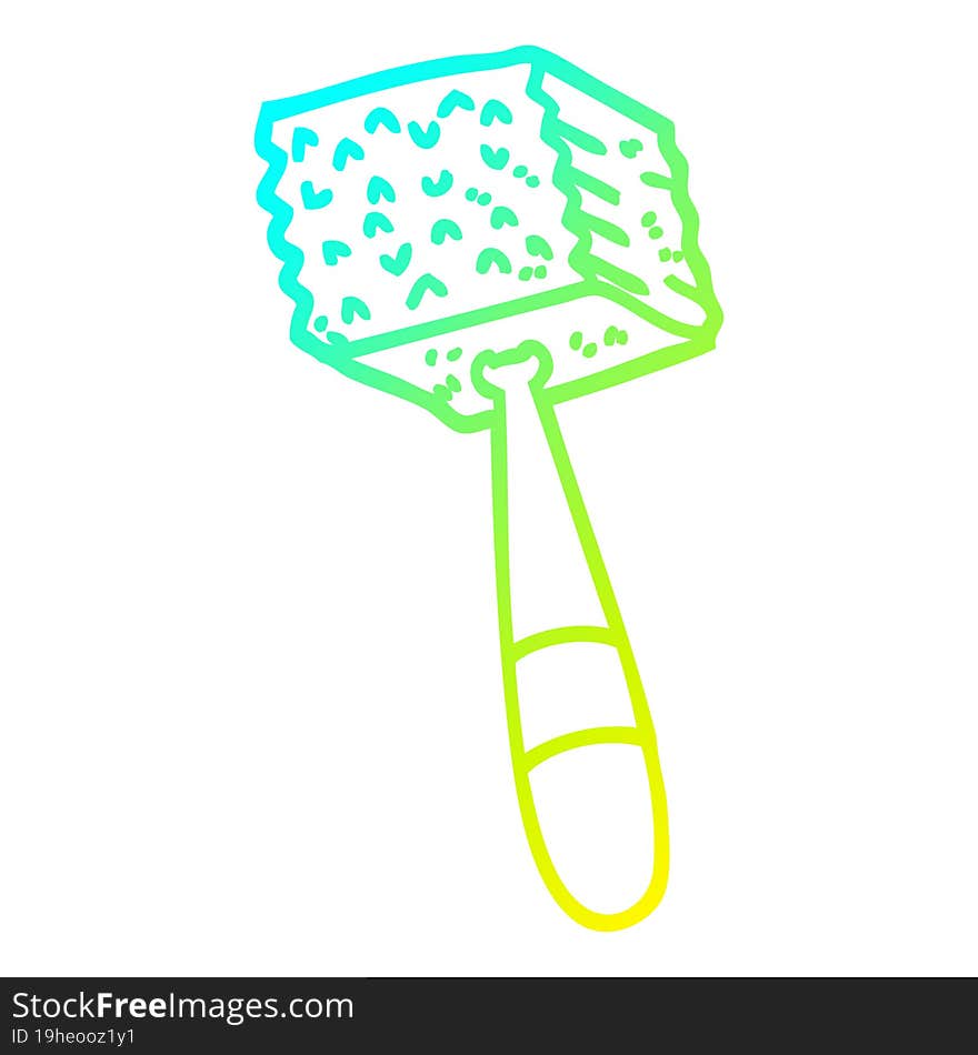 cold gradient line drawing cartoon meat hammer