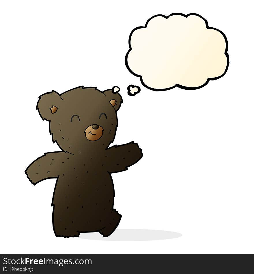 cute cartoon black bear with thought bubble