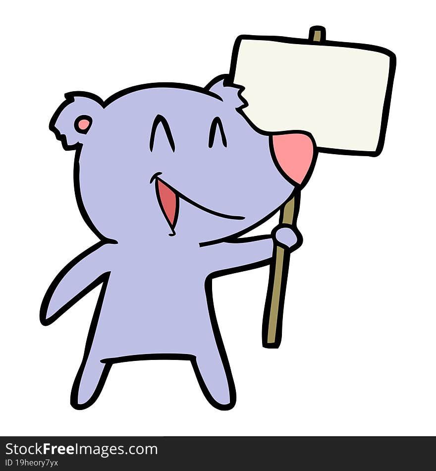 protester bear cartoon. protester bear cartoon