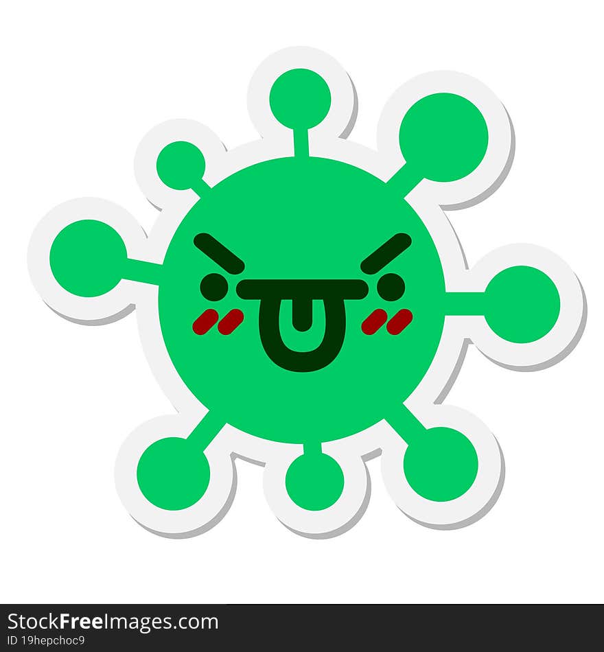 annoyed virus sticker sticking out tongue