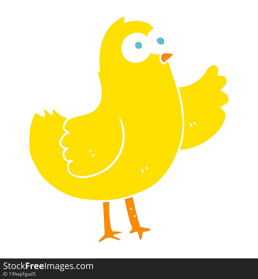 flat color illustration of bird. flat color illustration of bird