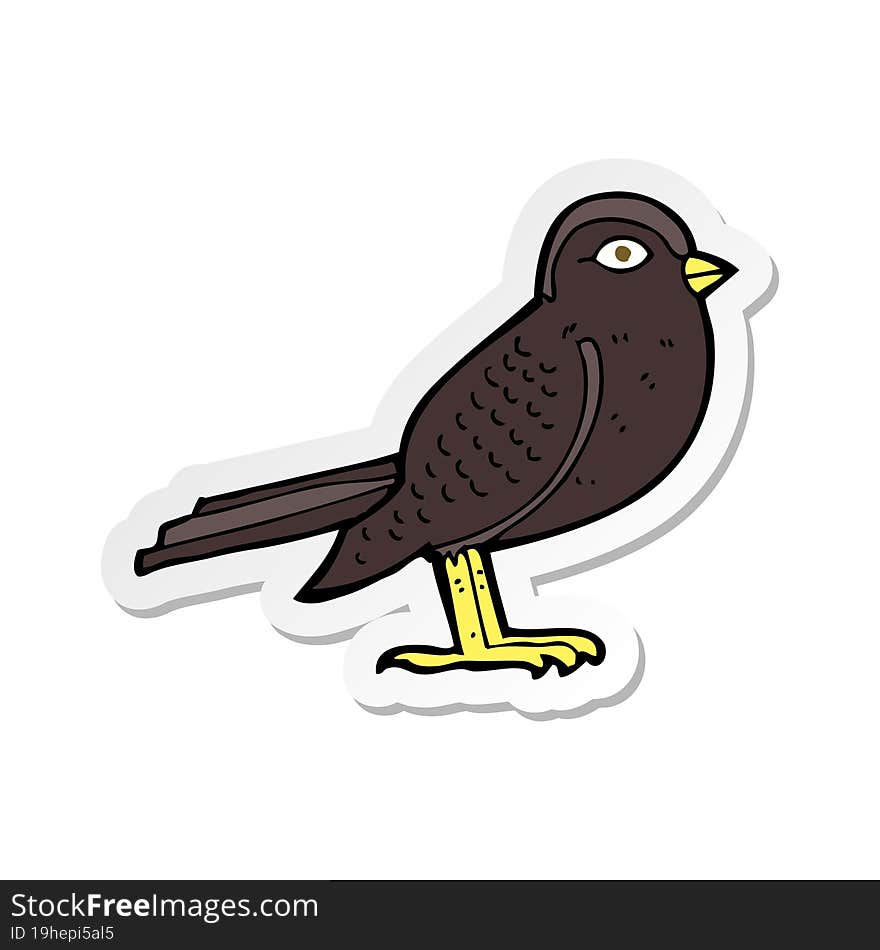 Sticker Of A Cartoon Garden Bird