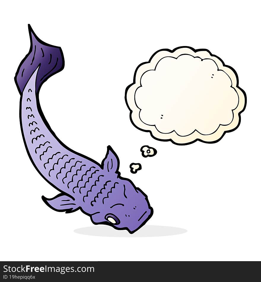 cartoon fish with thought bubble