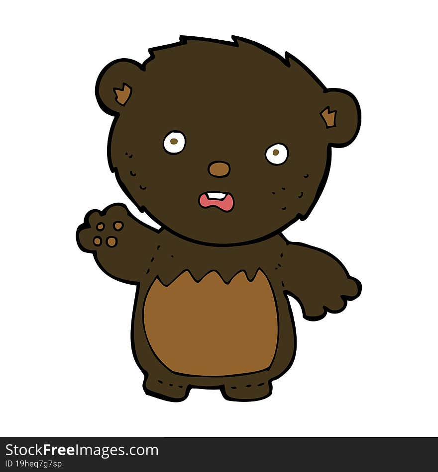 Cartoon Worried Black Bear