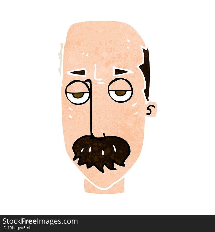 Cartoon Bored Old Man