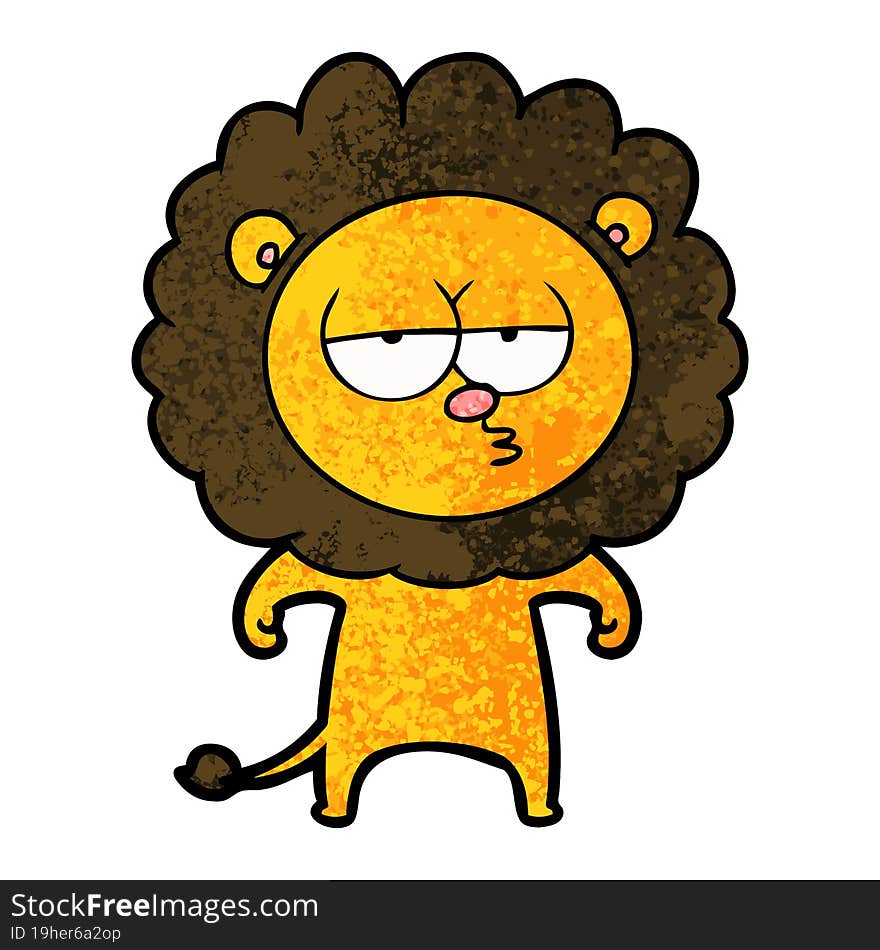 cartoon bored lion. cartoon bored lion