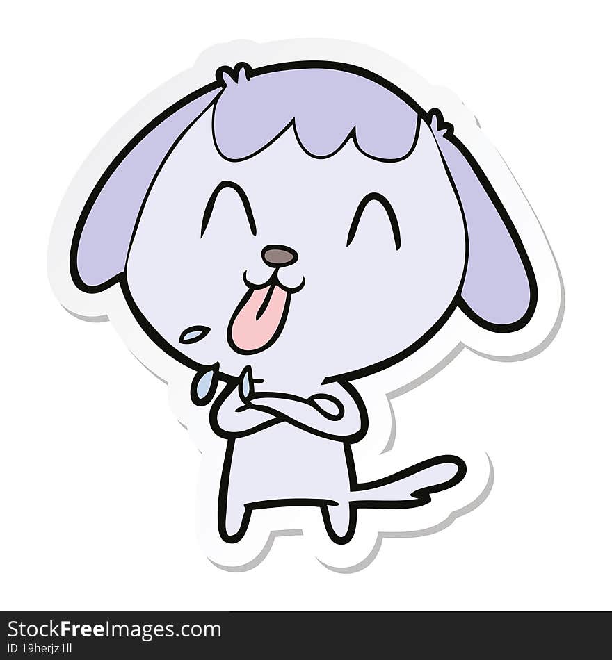 sticker of a cute cartoon dog