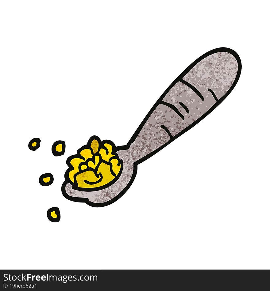 Cartoon Doodle Spoon Of Cereal