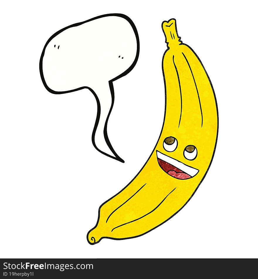 speech bubble textured cartoon banana