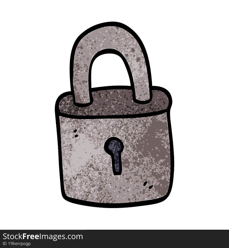 cartoon doodle padlock