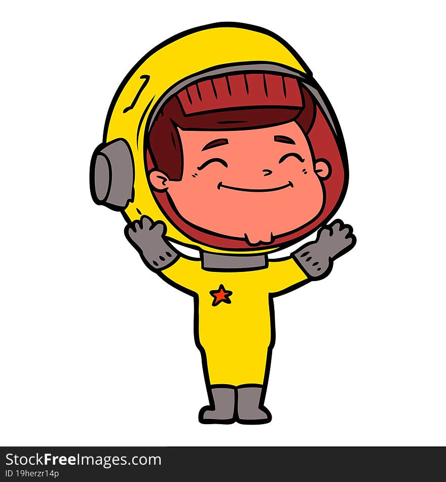 happy cartoon astronaut. happy cartoon astronaut