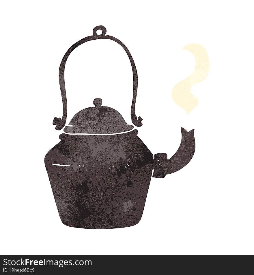 retro cartoon old black kettle