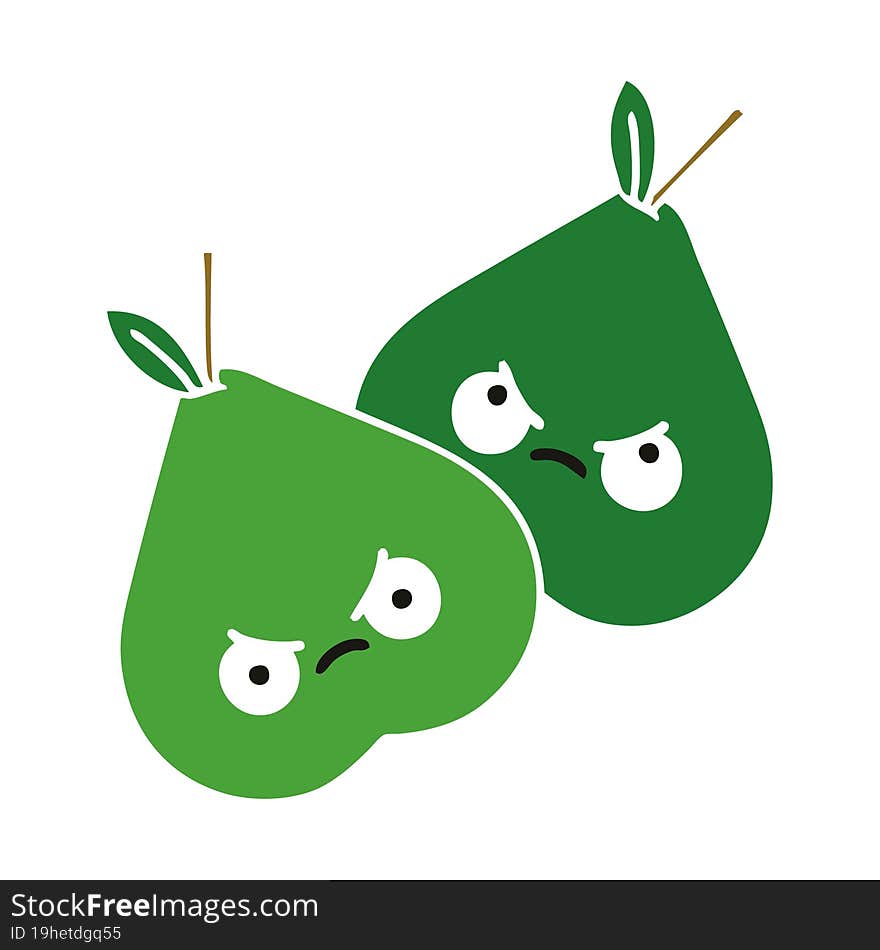 Flat Color Retro Cartoon Pears