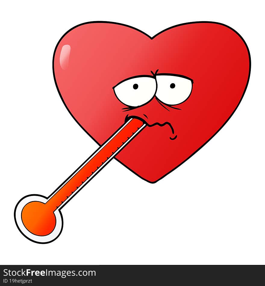 cartoon love sick heart. cartoon love sick heart