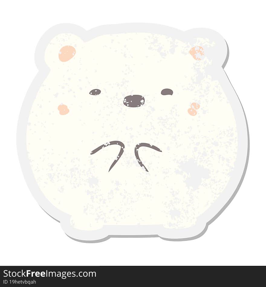 cartoon polar bear grunge sticker