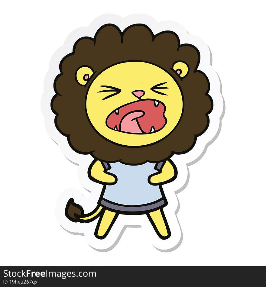 sticker of a cartoon lion